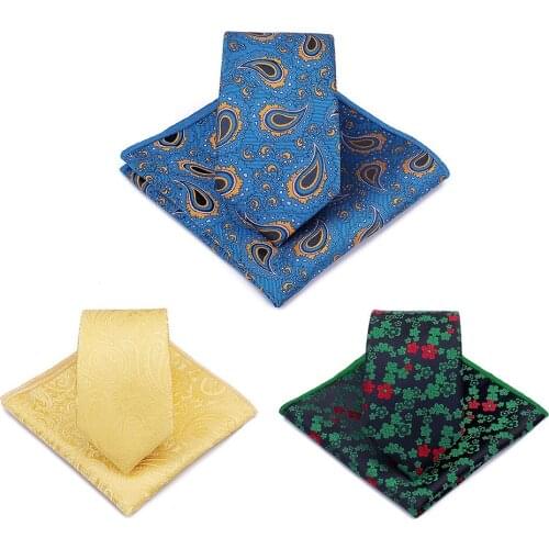 Cashew Flower Neck Tie Set Fashion Mens Unisex Gifts Business Wedding Host Suit Accessories Trendy Flower Pocket Towel Necktie