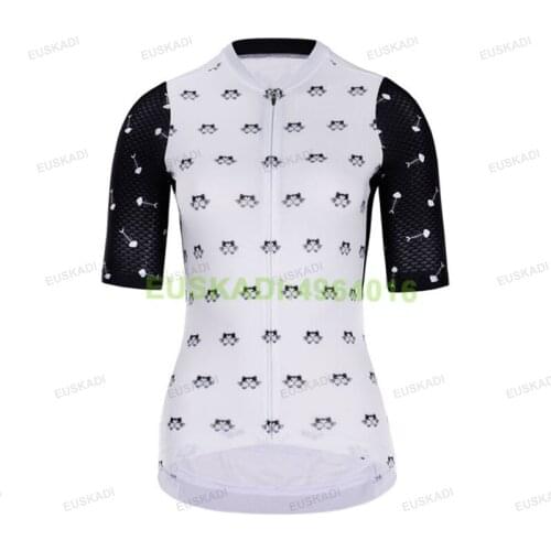 Summer Women Lovely Cat Cartoon Funny Cycling Jersey Short Sleeve Cycling Clothing Girl Bike Clothes Maillot Ciclismo Mujer