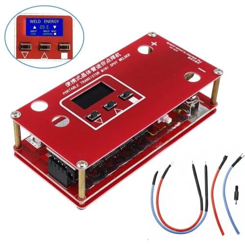 Portable 18650 Battery DIY Mini Spot Welders Machine Various Welding Power Supply with 2 Power Cable and LCD DISPLAY