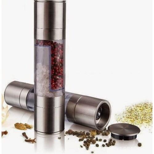 1 Pc Manual Salt and Pepper Mill Grinder Stick 2 In 1 Stainless Steel Corn Mustard Thumb Push Seed Grinder Spice Sauce Muller
