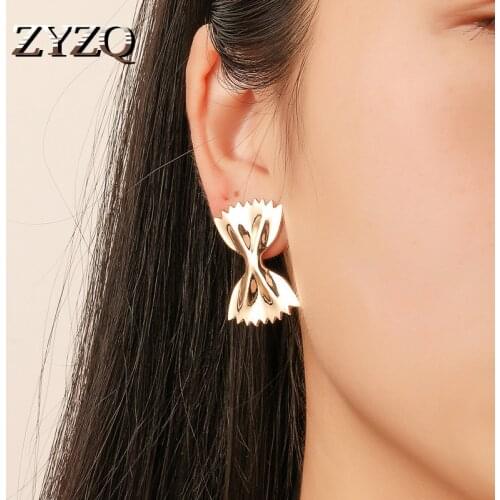 ZYZQ Bownot Stud Earrings For Girl Gold Color Available Romantic Lovely Gadget Accessories Wedding Stud Earrings Hot Sale