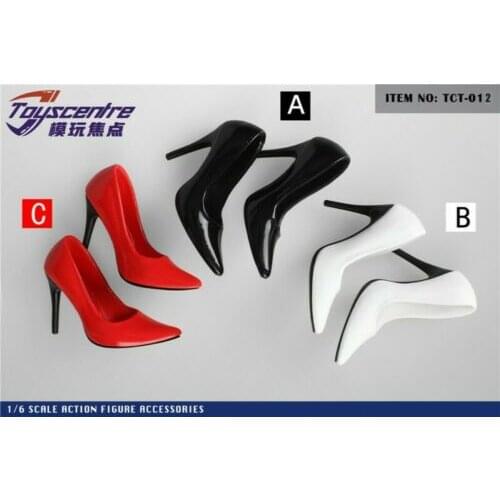 Toyscentre TCT-012 1/6 Scale Female Pointed High Heels Black Model Fit 12 Inch Action Figure Body In Stock
