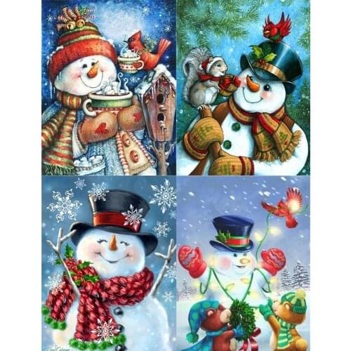 XUEQIXIAOZU Full Round Snowman Diamond embroidery 5D DIY Diamond painting Diamond mosaic painting Home decoration gifts New