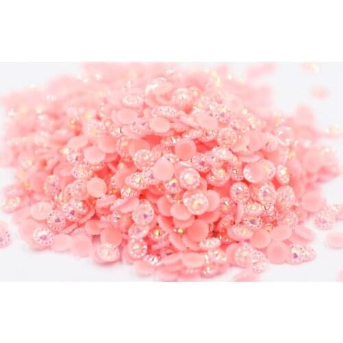 Jelly Light Pink AB Color Sunflower 4mm,5mm,6mm Facets FlatBack Resin Rhinestone Nail Art Garment Decoration Stones/Beads