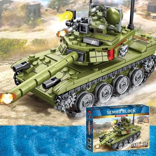 Iron-blooded reloading 85 military tank model boy small particles assembled building blocks 105514