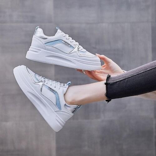 Spring Autumn 2021 Womens High Rise Shoes Casual Sneakers Female New Fashion Comfort Platform Shoes Off White Shoes