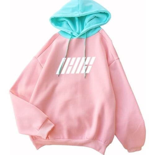 Women Hooded Sweatshirts 2020 Autumn Letter Print Patchwork Hoodies Korean Style Long Sleeve Drawstring Pullover Tracksuits