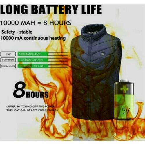 New mobile power constant temperature electric heating vest, washable down cotton vest, warm winter sleeveless heating jacket