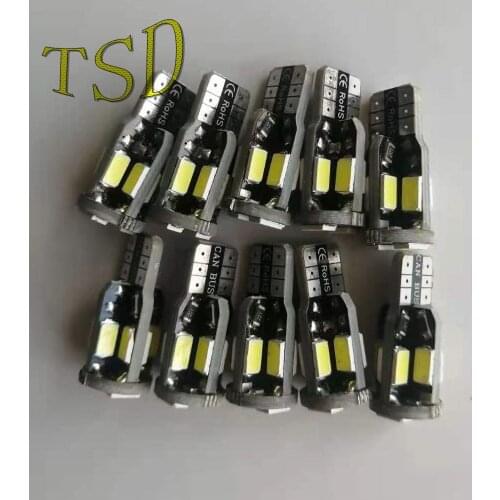 10PCS Car Styling 10SMD 5730 Canbus T10 Led No Error w5w 194 168 Auto Dome Lamp Light Bulbs 12V