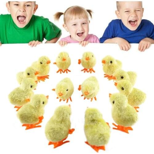 2Pcs Funny Cute Plush Wind Up Chicken Kids Educational Clockwork Chicks Walking Toy Brain Jumping Baby Game Toys For Childr A9W9