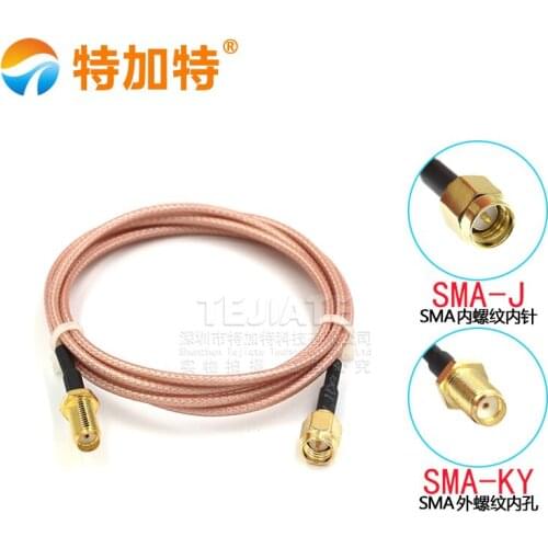 2PCS TEJIATE SMA Male Header To SMA Outer Screw Inner Pin/Hole Jump Wire SMA-J RPSMA-KY Cable RG316 Wire 0.08~2M