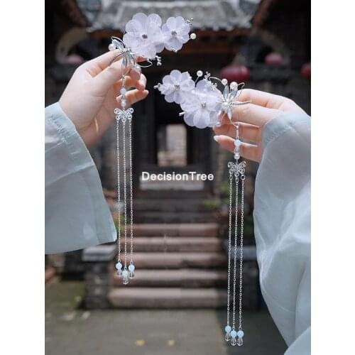 2021 Vintage Chinese Hair Accessories Floral Hair Pins Tiaras Beads Tassel Hairpins Headpiece Bridal Hair Jewelry accesories