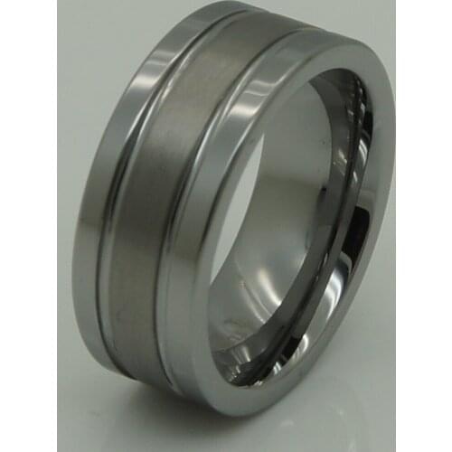8mm 2tone shiny/brush hi-tech scratch proof wedding tungsten ring