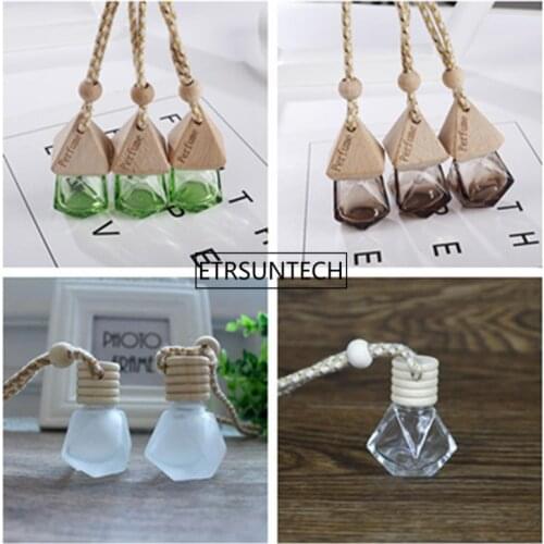 Car Perfume Bottle Hanging Glass Bottle Perfume Pendant For Essential Oils Container Car-styling bottle F1825