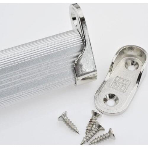 Zinc Alloy Flange Rod Holder Durable with Screws Support Fixed Clothes Hanging Rod Closet Rod Support Bedroom Supplies