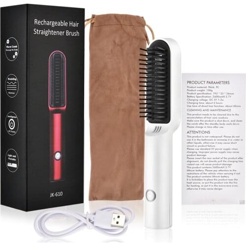 Electric Heating Hair Comb Hair Straightening Irons Fast Smoothing Men Beard Comb Multifunctional Hair Comb Brush