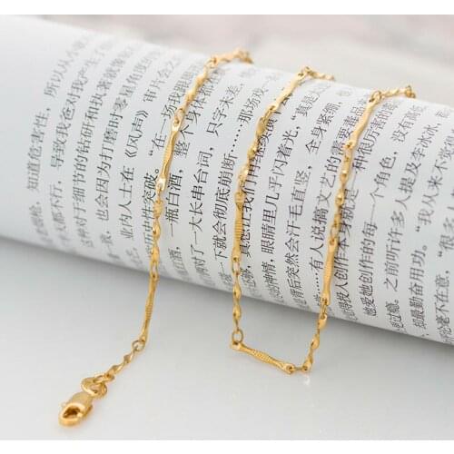 Personality Woman Singapore Twisted Chain plated Gold Necklace Faded gold jewelry