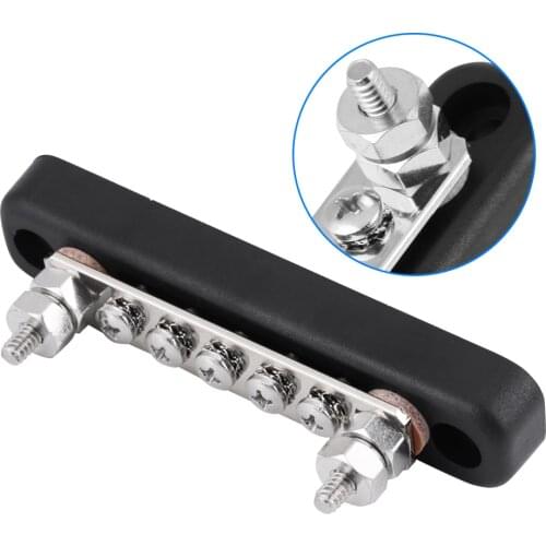 New Buss Bar Stud Terminal 5 Positions Bus Bar Electric Terminal Junction Block With 2 Stud AC 300V DC 48V Dropshipping