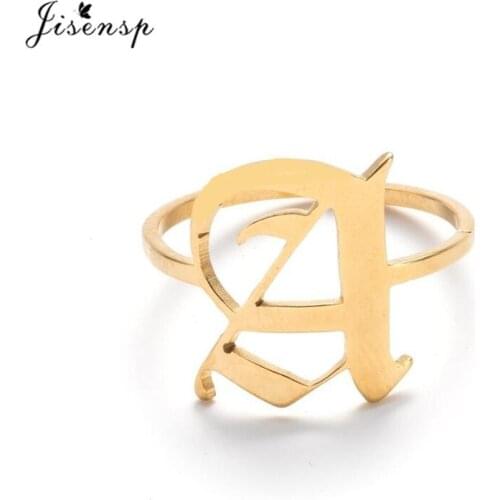 Stainless Steel Adjustable 26 Initial Letter Ring for Women Simple A-Z Alphabet Couple Rings Jewelry Friendship Gift Wholesale