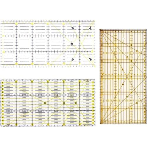 Tailor Cutting Rulers with Color Grid Line Acrylic Patchwork Ruler for DIY Craft Transparent Ruler Scale School Supplie