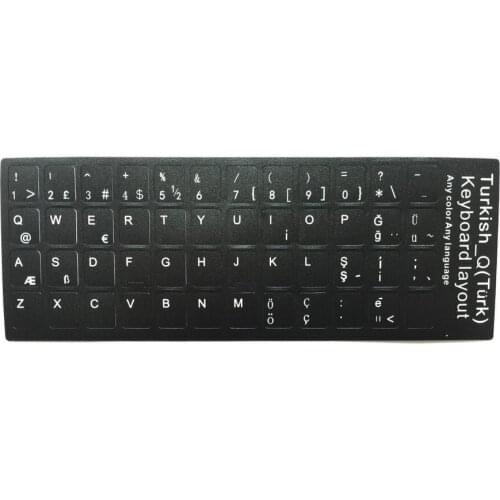 50 PCS Keyboard Stickers Turkish Alphabet language keyboard sticker For Macbook and more 10/12/13/14/15/17 inch Laptop Desktop