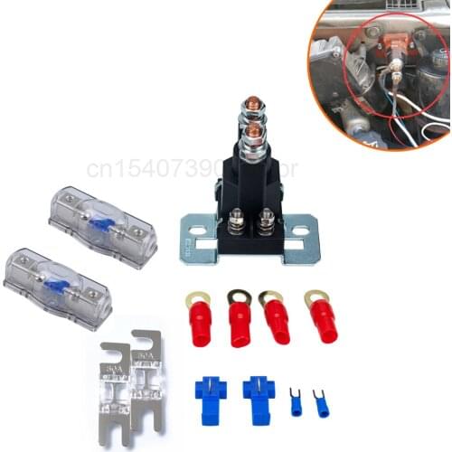 Small Contact 12V / 500A High Current Start Relay With 60A Fuse Holder + 80A Fuse Kit