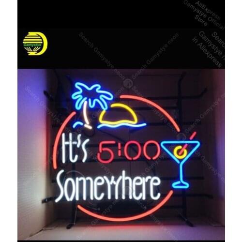Neon Signs for It is 5 somewhere Neon bulbs sign Restaurant Beer Bar ROOM Windows Garage Wall Sign Restaurant Polis Signage Shop