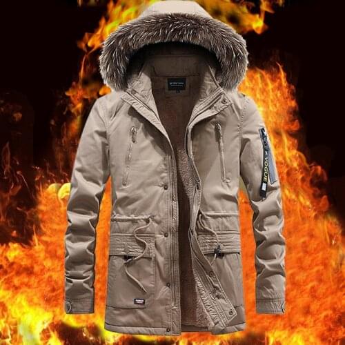 2020 New Winter Jacket Men Wool Liner Keep Warm Thicken Coat Men Hooded Fur Collar Windbreaker Outwear Mid-long Men Clothing