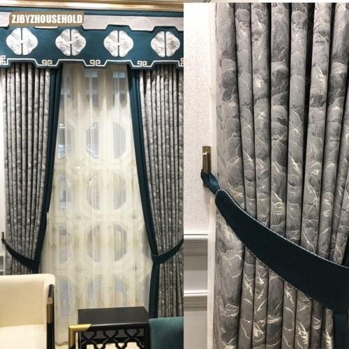 New High-precision Jacquard Chinese Landscape Curtains for Living Room and Bedroom Simple and Modern Custom Curtains