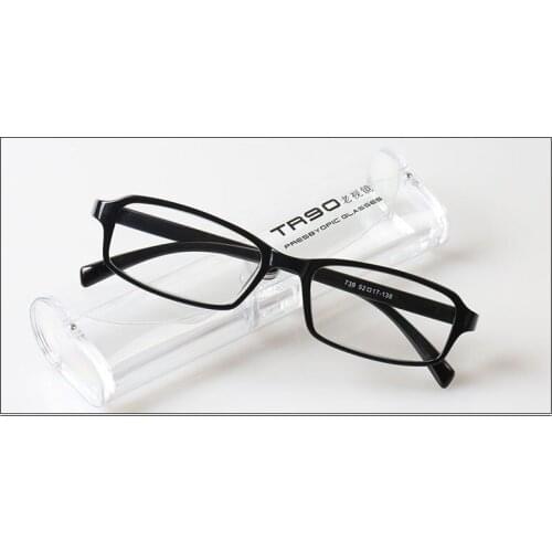 TR90 Reading glasses men women Ultra light high toughness resin portable with glasses case +1.0 +1.5 +2.0 +2.5 +3.0 +3.5 +4.0