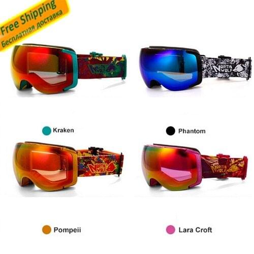 Ski goggle cycling snowboarding googles doubles lens anti-scrape anti-fog adults male and female style uv protect