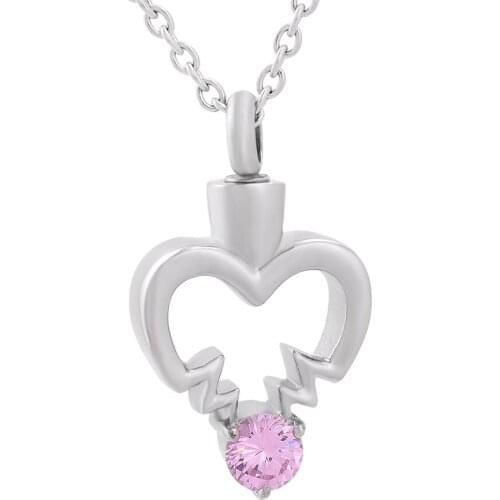 IJD9831 Women Wholesale Factory Price Heart Shape Stainless Steel Charm Butterfly Red Cremation Jewelry Urn Pendant Necklace