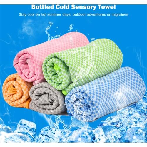 Instant Cooling Towel - Cotton Cool Cold Towel for Neck Cooling Relief Soft Breathable Ice Chilly Towel for Gym Fitness 2 Pack