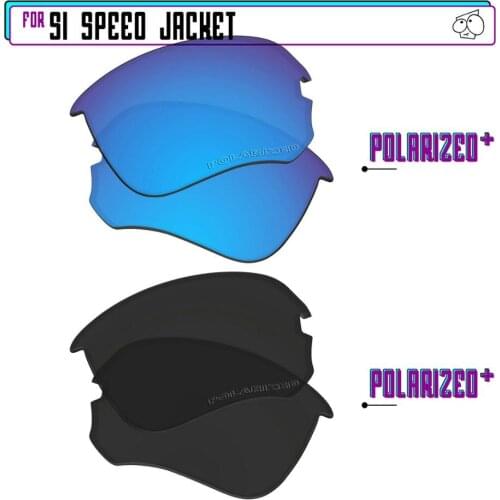 EZReplace Polarized Replacement Lenses for - Oakley Si Speed Jacket Sunglasses - BlackPPlus-BluePPlus