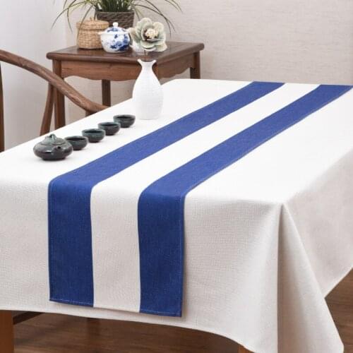 Simplicity Table Runners Blue White Striped Table Flag Modern Dining Table Wedding Party Decoration Table Cover