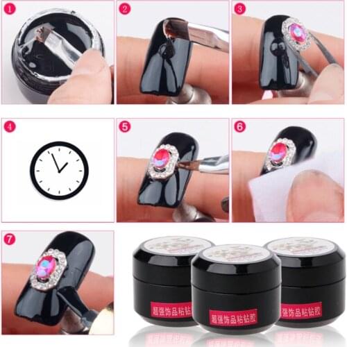 8ml Clear Nail Art Glue UV Gel Rhinestone Manicure Sticking Adhesive DIY Tips