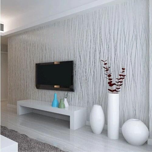 Modern Simple Vertical Stripes Wallpaper Fashion 3D Non-Woven Flocking Photo Wall Papers For Living Room Papel De Parede 3D Sala