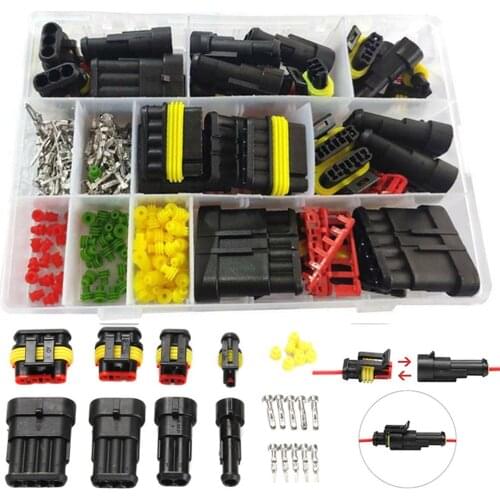 296pcs HID Waterproof Terminal Electrical Automotive Wire DT Connector Plug Kit for Auto Car Marine Replacement Parts 1-6pin