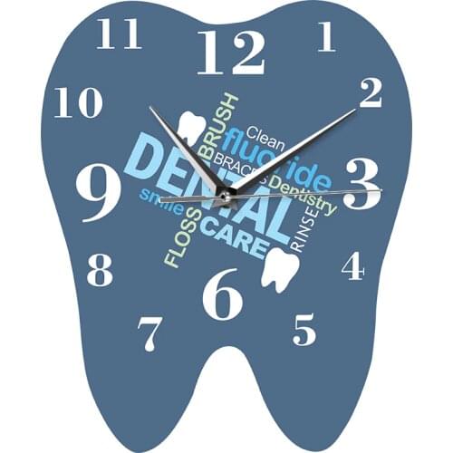 Dental Words Tooth Design Clock Dentist Professional Wall Watch Decorative Clinic Ornament Dental Orthodontics Surgeon Gift