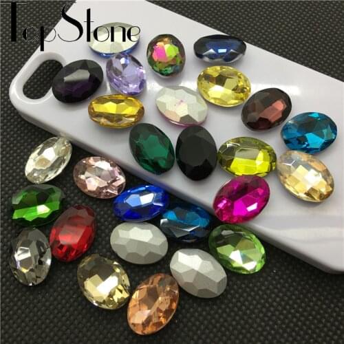 TopStone Colors Oval Fancy Crystal Rhinestones Sizes 4x6 ~ 20x30 mm for Jewelry Making