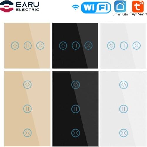 US EU WiFi Smart Touch Curtain Roller Blinds Motor Switch Tuya Smart Life App Remote Control Works with Alexa Google Home