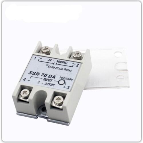Input DC 3-32V 70A Output AC 24-380V Temperature Control DIN Rail Mount SSR Solid State Relay SSR-70DA