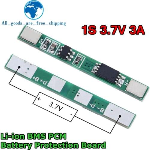TZT 10PCS/LOT 1S 3.7V 3A li-ion BMS PCM battery protection board pcm for 18650 lithium ion li battery
