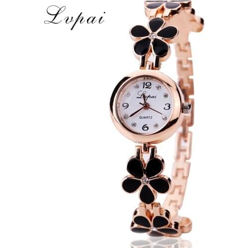 Lvpai Brand Luxury Crystal Gold Watches Women Fashion Bracelet Quartz Wristwatch Rhinestone Ladies Fashion Watch Dropshiping