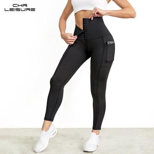 CHRLEISURE Leggings Pocket High Waist Fitness Sports Leggings Women Push Up Gym Butt Lift Leggings Workout Fitness Leggings