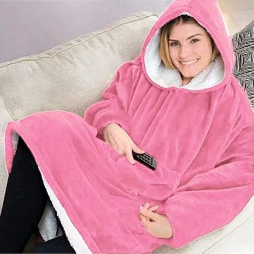 Winter Sherpa Blanket With Sleeve Ultra Plush Blanket Hoodie Warm Flannel Hooded Blankets For Women Men Warm Fleece Pajamas