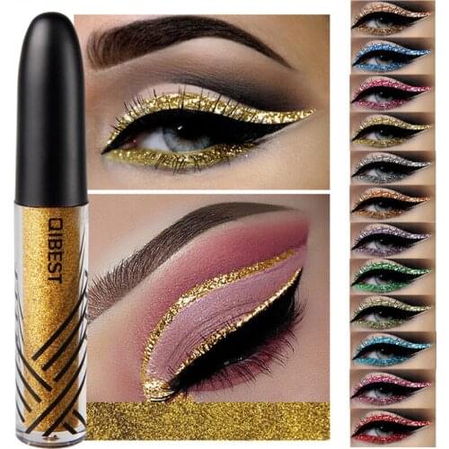 13 Color Waterproof Liquid Eyeliner Glitter Long-lasting Make Up Eye Liner Gold Red Blue White Eyeliner Shiny Eyliner