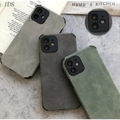 1DS Luxury Artificial Leather Case For iPhone 11 12 Pro Max Mini XR XS Max X 8 7 Plus SE2 2020 Silicone Shockproof Back Cover