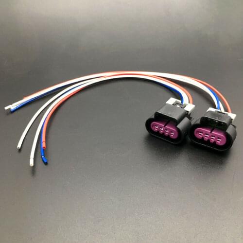 2Pcs Car Headlight Connector Pigtails For Dodge Challenger Warhorse 2006-2014 4 Pin Headlight Lamp Plug Connector Socket Housing