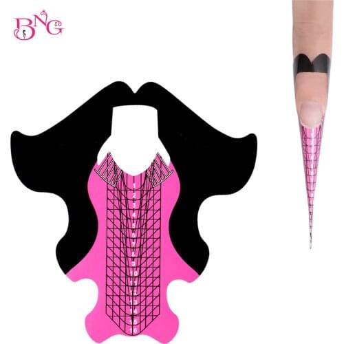 200Pcs/pack Nail Form Stickers Square Rhombus Stiletto Extension Sticker Gel Acrylic Nail Tips Extension Acrylic Curve